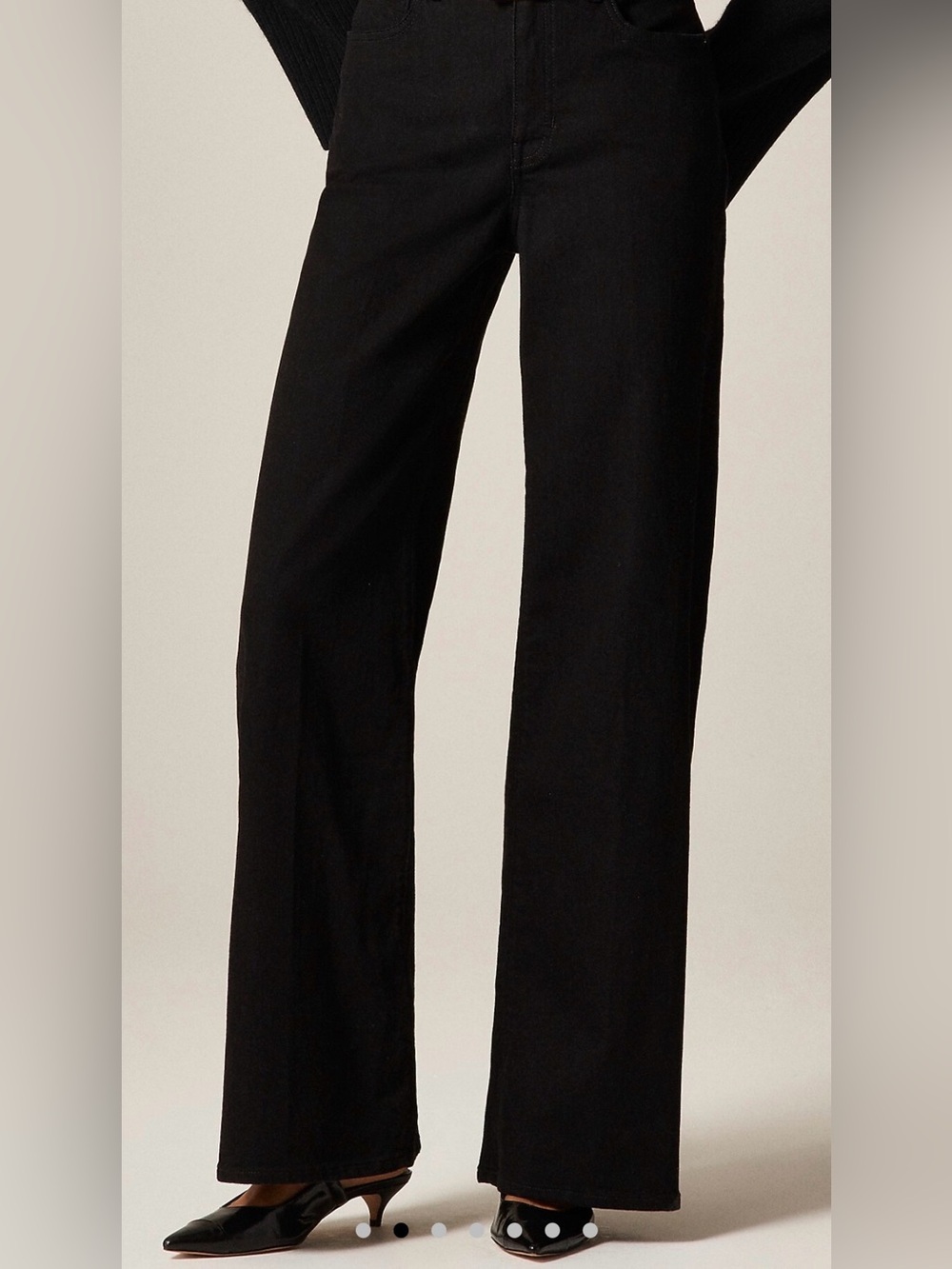 J. Crew Black High-Rise Wide-Leg Pants